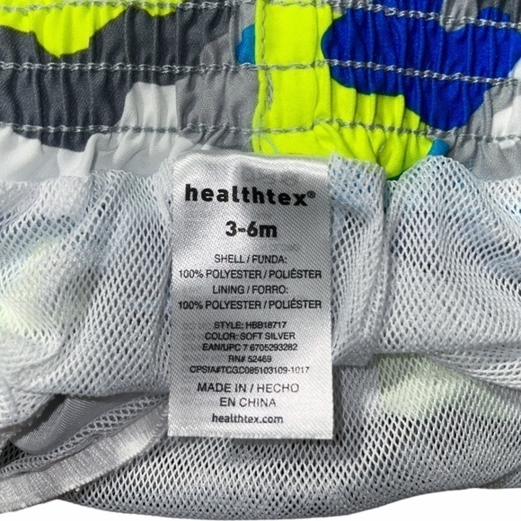Healthtex Infant Boys 3-6 Mo Swim Trunks Swimsuit Camouflage Gray Blue Green New - Picture 5 of 8